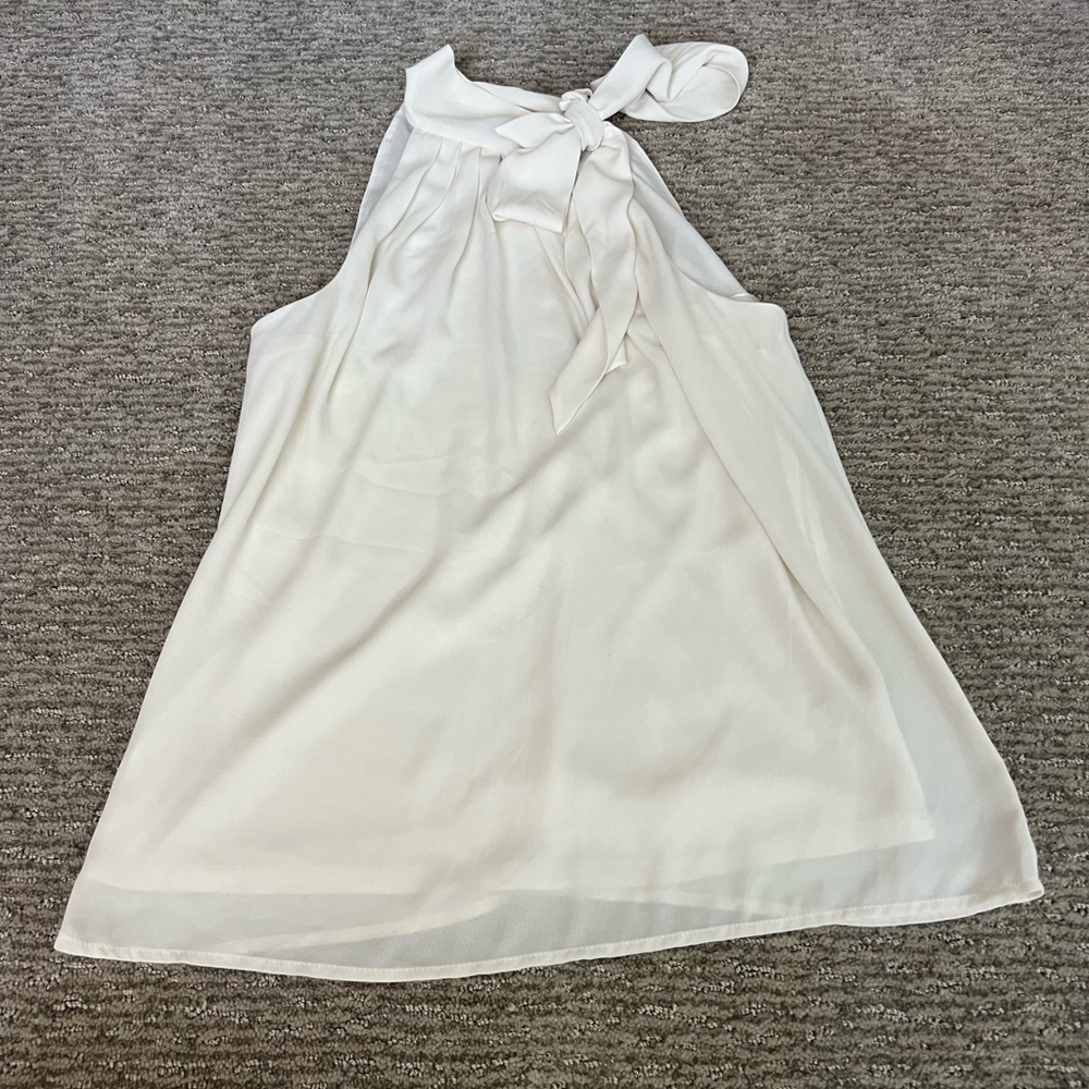 New Women White Express Halter Top with Bow Size XS